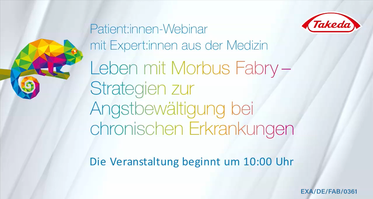 Titelbild zum Patientenwebinar: Leben mit Morbus Fabry - Strategien zur Angstbewältigung bei chronischen Erkrakungen Teil 1